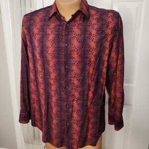 J Hanes Barnes Men's Long Sleeve‎ Shirt  Red and Purple  Size Large